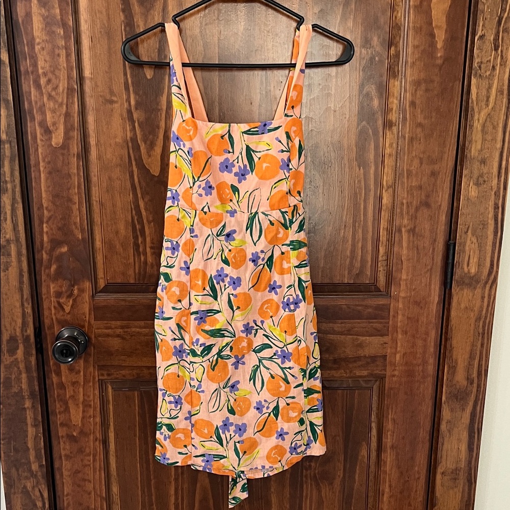 ASOS Orange Floral Print Sun Dress